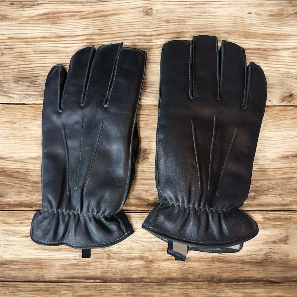 DOCKERS MEN’S BLACK LEATHER GLOVES SIZE LARGE
